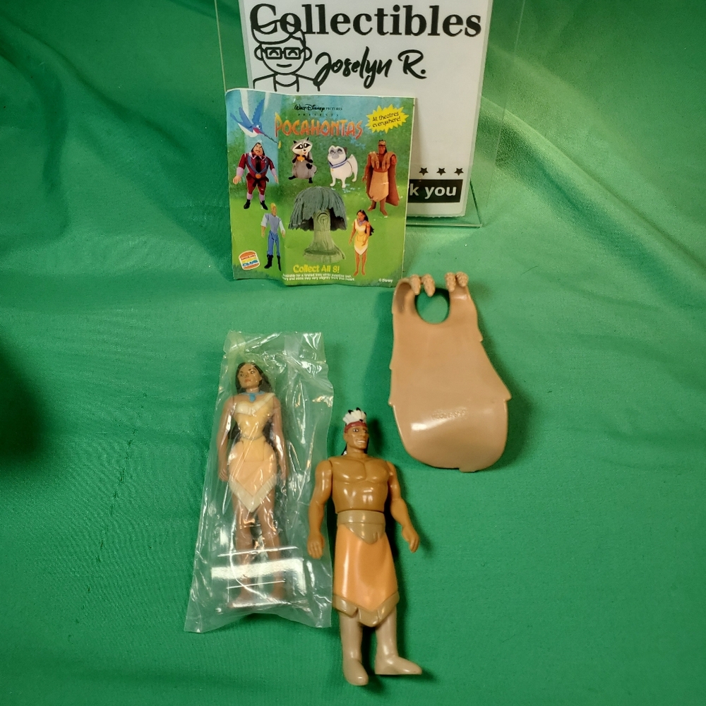 VTG 1995 Burger King POCAHONTAS Toy Set of 2